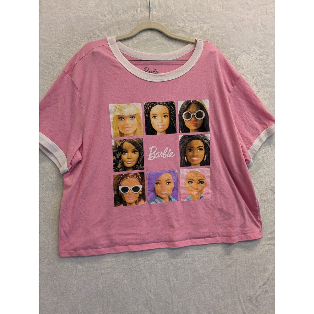 Barbie Graphic Tee Pink 2X 18W 20W Cotton Poly Kids Girls T Shirt